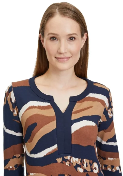 Betty Barclay Shirtkleid Print 3/4 Arm  blau S23 14192166