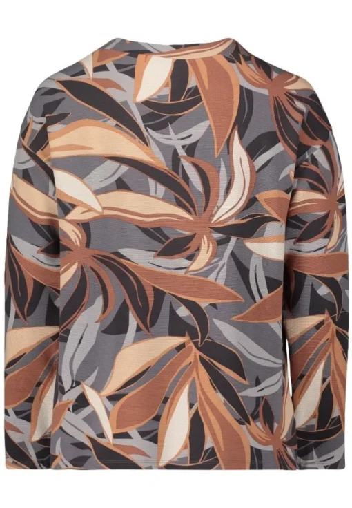 Betty Barclay Sweatshirt Blumenpattern Stehkragen GAU/BRAUN 21782802