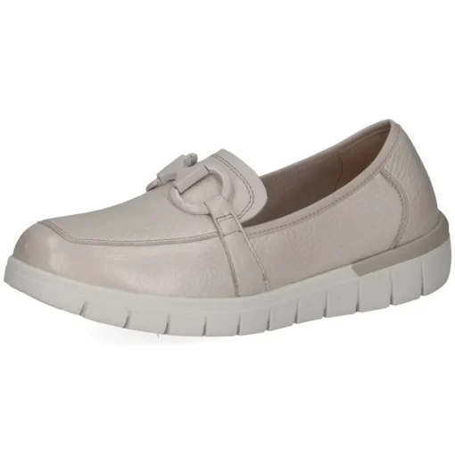 Caprice Slipper Loafer Leder Kettendetail H- Weite Wechselfußbett beige S14 9-24700-42