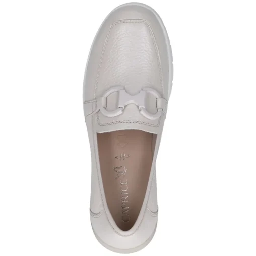 Caprice Slipper Loafer Leder Kettendetail H- Weite Wechselfußbett beige S14 9-24700-42