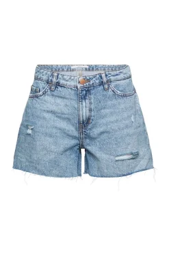 EDC Jeans Shorts kurze Hose Used-Look Baumwolle blau S12 062CC1C302