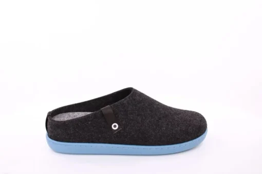 Fuß Bequem Herren Hausschuh Pantolette Wechselfußbett blau, schwarz S23 801/01