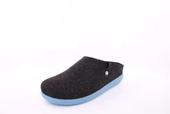 Fuß Bequem Herren Hausschuh Pantolette Wechselfußbett blau, schwarz S23 801/01