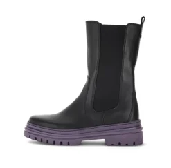 Gabor Biker Boots Leder Warmfutter Wechselfußbett farbige Sohle schwarz S23 31.724.23