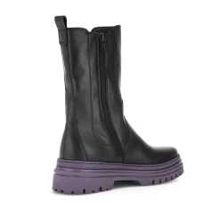 Gabor Biker Boots Leder Warmfutter Wechselfußbett farbige Sohle schwarz S23 31.724.23