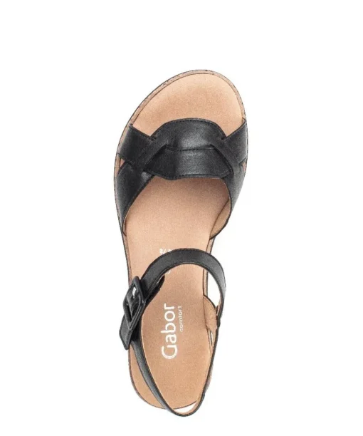 Gabor Damen Keilsandalette Leder COMFORT-Mehrweite G schwarz  S14 42.704.57