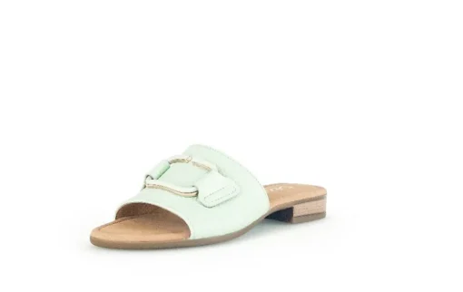 Gabor Pantolette Leder Zierschnalle COMFORT-Mehrweite G grün S14 42.792.53