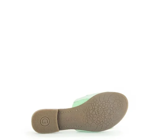 Gabor Pantolette Leder Zierschnalle COMFORT-Mehrweite G grün S14 42.792.53