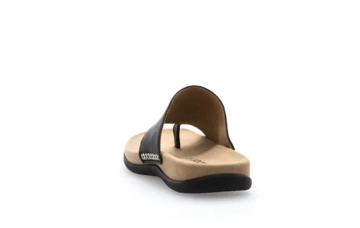 Gabor Pantolette Zehentrenner Leder schwarz 03.700.27