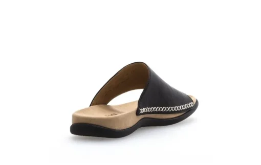 Gabor Pantolette Zehentrenner Leder schwarz 03.700.27