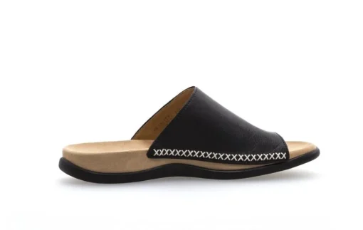 Gabor Pantolette Zehentrenner Leder schwarz 03.700.27