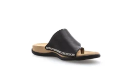 Gabor Pantolette Zehentrenner Leder schwarz 03.700.27