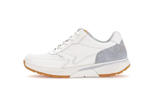 Gabor rollingsoft Sneaker Leder Materialmix Wechelfußbett weiß S14  9.876.51