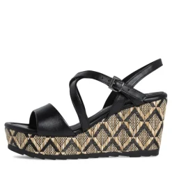 MARCO TOZZI Damen Sandalette Wedges Keilabsatz schwarz S12  2-2-28371-28