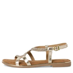 Marco Tozzi Damen Sandale Leder gold S14 2-28143-42
