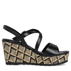 MARCO TOZZI Damen Sandalette Wedges Keilabsatz schwarz S12  2-2-28371-28
