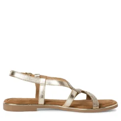 Marco Tozzi Damen Sandale Leder gold S14 2-28143-42