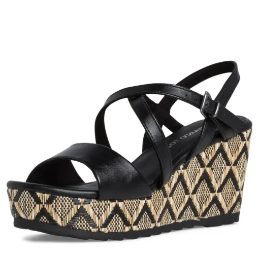 MARCO TOZZI Damen Sandalette Wedges Keilabsatz schwarz S12  2-2-28371-28
