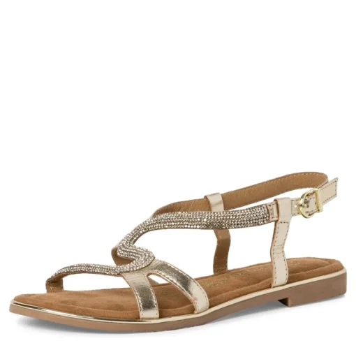 Marco Tozzi Damen Sandale Leder gold S14 2-28143-42