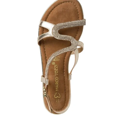Marco Tozzi Damen Sandale Leder gold S14 2-28143-42