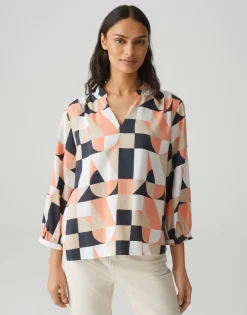 OPUS Bluse FALINDE orange/blau S15 10382912973315