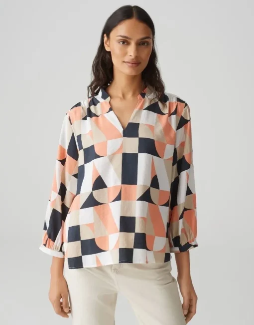 OPUS Bluse FALINDE orange/blau S15 10382912973315