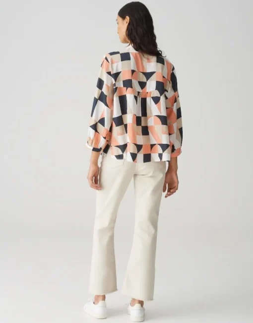 OPUS Bluse FALINDE orange/blau S15 10382912973315