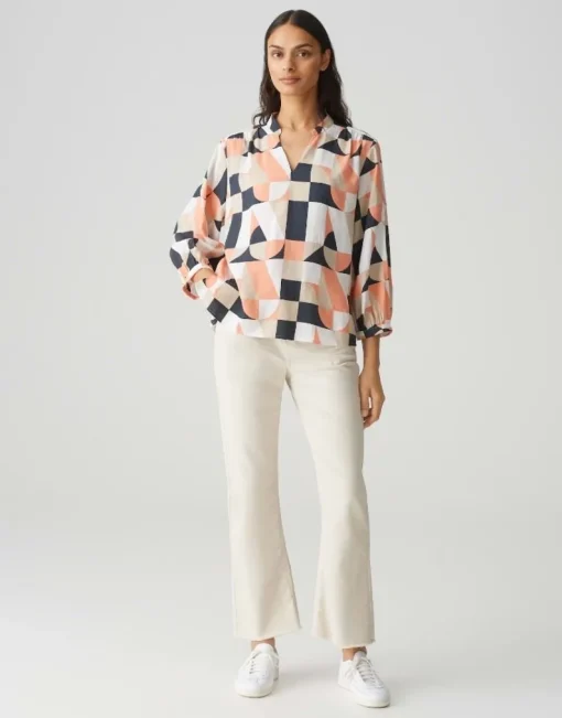 OPUS Bluse FALINDE orange/blau S15 10382912973315