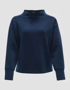 OPUS Damen Pullover Sweatshirt GALONINE Stehkragen Modalmix blau S15 1035394829100