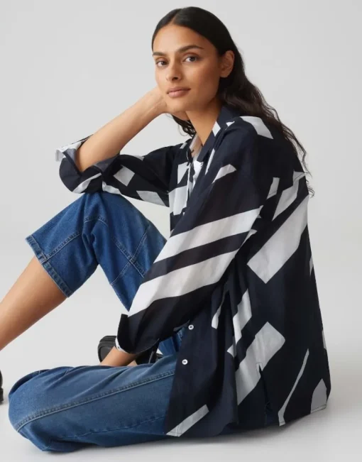 OPUS leichte Hemdbluse FENLO STRIPE blau S15 10157212974100