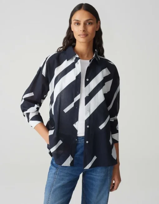 OPUS leichte Hemdbluse FENLO STRIPE blau S15 10157212974100