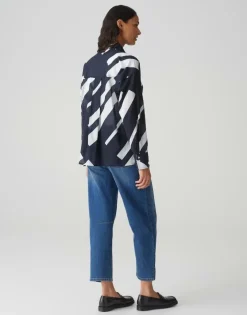 OPUS leichte Hemdbluse FENLO STRIPE blau S15 10157212974100