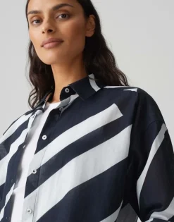 OPUS leichte Hemdbluse FENLO STRIPE blau S15 10157212974100