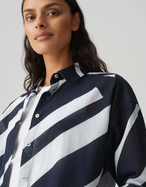 OPUS leichte Hemdbluse FENLO STRIPE blau S15 10157212974100