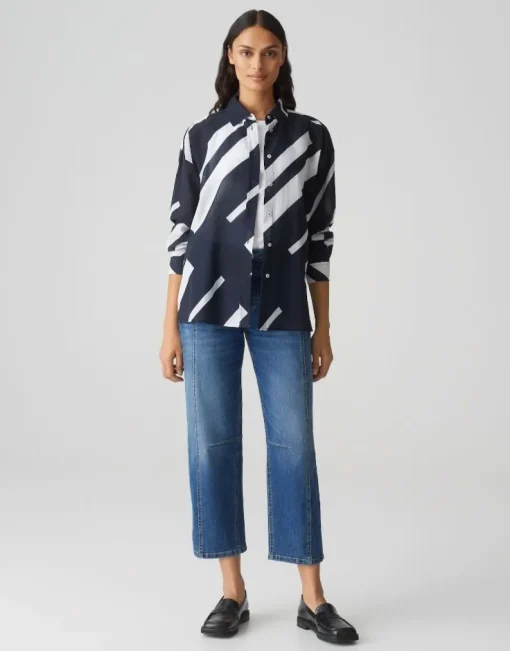 OPUS leichte Hemdbluse FENLO STRIPE blau S15 10157212974100
