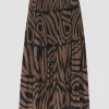 OPUS Plisseerock RIBANE DESERT A-Linie Print braun S14 2455912282100