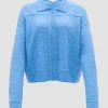 OPUS Strickjacke DANEKE Knopfleiste Mohair blau S15 10350912559100