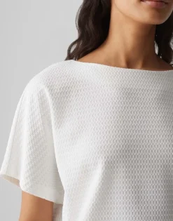OPUS Strukturiertes Shirt SUPPI Batwing  FIT grün / weiss S15 10386613109100