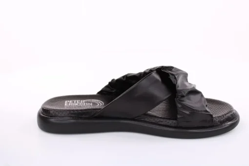 PETER ERIKSON Damen Pantolette Leder Comfort- Fußbett grün, schwarz S13 221511