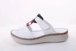 PETER ERIKSON Damen Pantolette Leder Comfort-Fußbett weiß, blau S14 241663