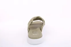 PETER ERIKSON Damen Pantolette Leder Comfort- Fußbett grün, schwarz S13 221511