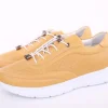 PETER ERIKSON Damen Sneaker Leder Wechsel- Fußbett gelb, grau S13 231508