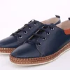 PETER ERIKSON Damen Sneaker Leder Wechselfußbett weiß, blau S14 241735