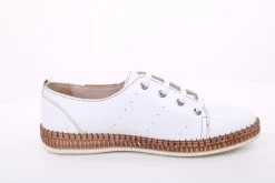 PETER ERIKSON Damen Sneaker Leder Wechselfußbett weiß, blau S14 241735