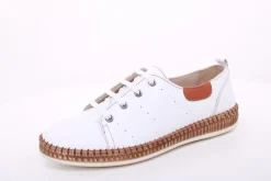 PETER ERIKSON Damen Sneaker Leder Wechselfußbett weiß, blau S14 241735