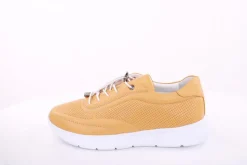 PETER ERIKSON Damen Sneaker Leder Wechsel- Fußbett gelb, grau S13 231508