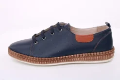 PETER ERIKSON Damen Sneaker Leder Wechselfußbett weiß, blau S14 241735