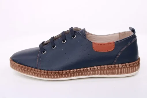 PETER ERIKSON Damen Sneaker Leder Wechselfußbett weiß, blau S14 241735