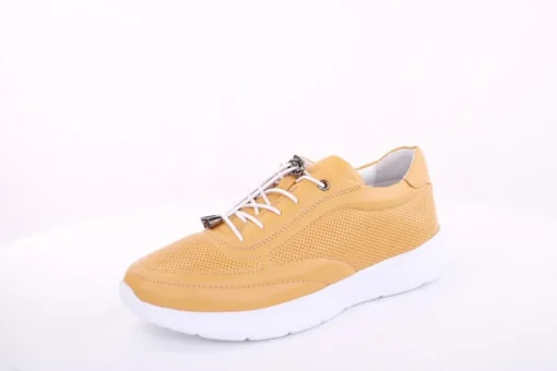 PETER ERIKSON Damen Sneaker Leder Wechsel- Fußbett gelb, grau S13 231508