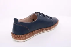 PETER ERIKSON Damen Sneaker Leder Wechselfußbett weiß, blau S14 241735